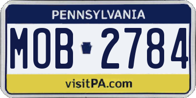 PA license plate MOB2784