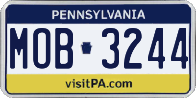 PA license plate MOB3244