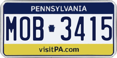 PA license plate MOB3415