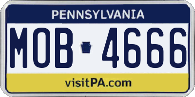 PA license plate MOB4666
