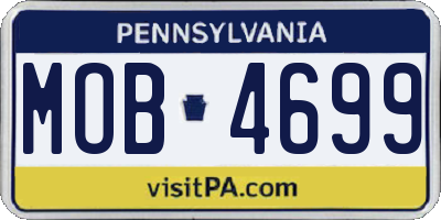 PA license plate MOB4699