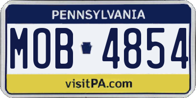 PA license plate MOB4854