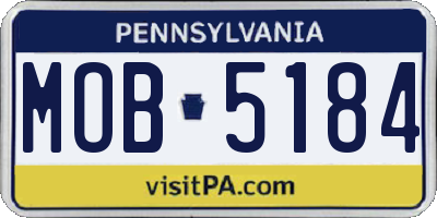 PA license plate MOB5184