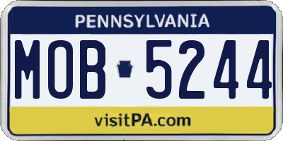 PA license plate MOB5244