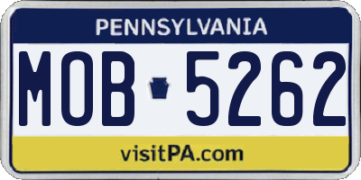 PA license plate MOB5262