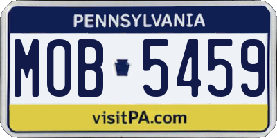 PA license plate MOB5459