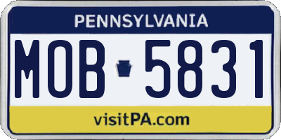 PA license plate MOB5831