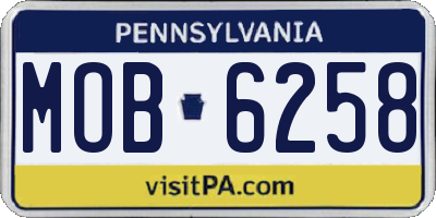 PA license plate MOB6258