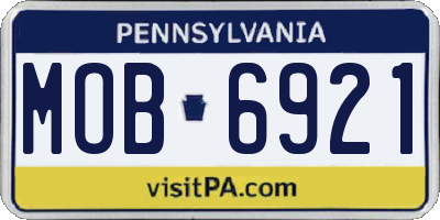 PA license plate MOB6921