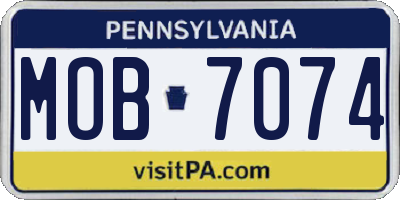 PA license plate MOB7074