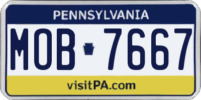 PA license plate MOB7667