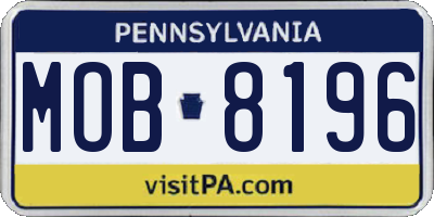PA license plate MOB8196