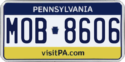 PA license plate MOB8606