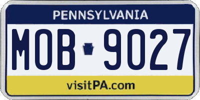 PA license plate MOB9027