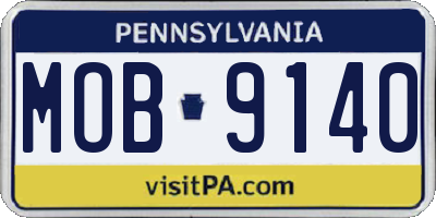 PA license plate MOB9140