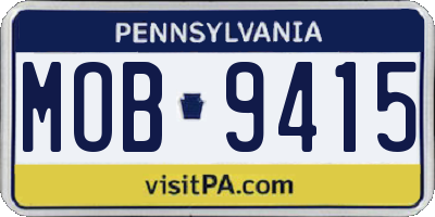 PA license plate MOB9415