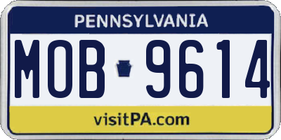 PA license plate MOB9614