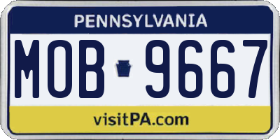 PA license plate MOB9667