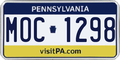 PA license plate MOC1298
