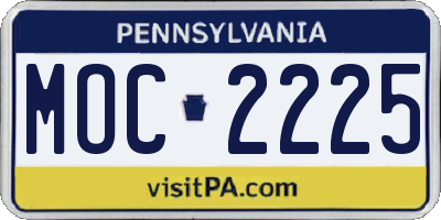 PA license plate MOC2225