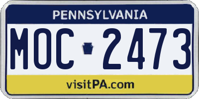 PA license plate MOC2473