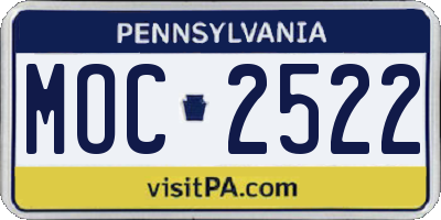 PA license plate MOC2522
