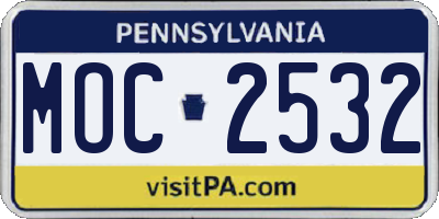 PA license plate MOC2532