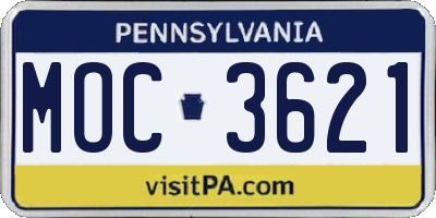 PA license plate MOC3621