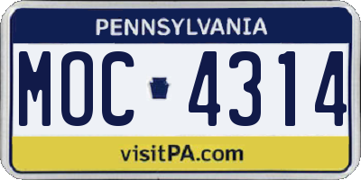 PA license plate MOC4314