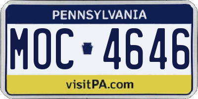 PA license plate MOC4646