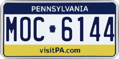 PA license plate MOC6144