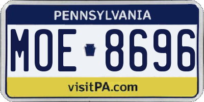 PA license plate MOE8696