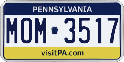 PA license plate MOM3517