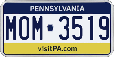 PA license plate MOM3519