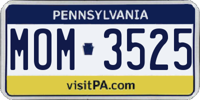 PA license plate MOM3525