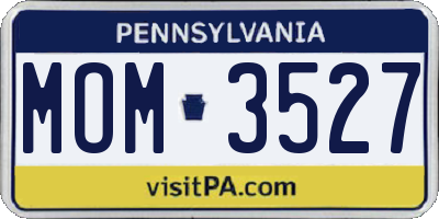 PA license plate MOM3527
