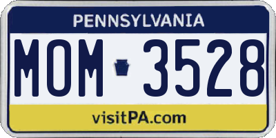PA license plate MOM3528