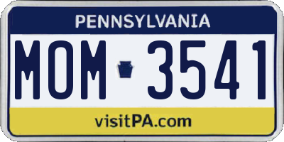 PA license plate MOM3541