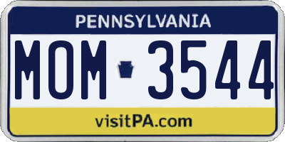 PA license plate MOM3544