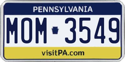PA license plate MOM3549