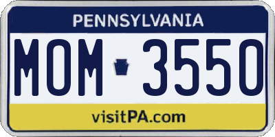 PA license plate MOM3550