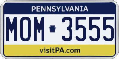 PA license plate MOM3555
