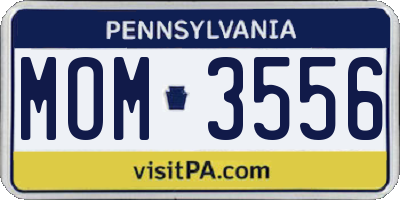 PA license plate MOM3556