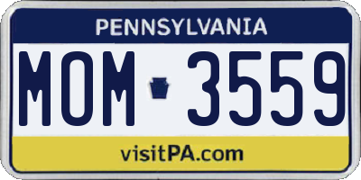 PA license plate MOM3559