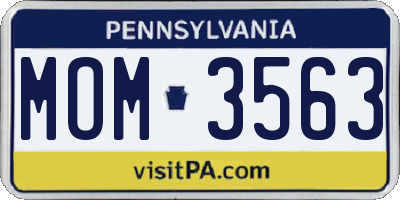 PA license plate MOM3563