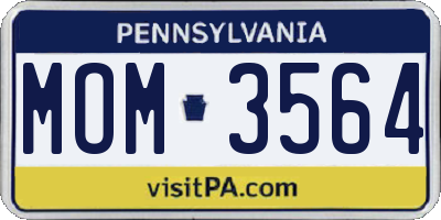 PA license plate MOM3564