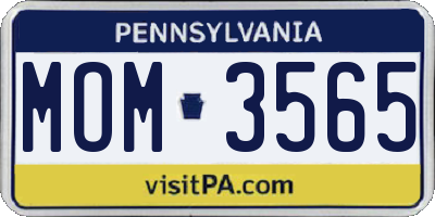 PA license plate MOM3565