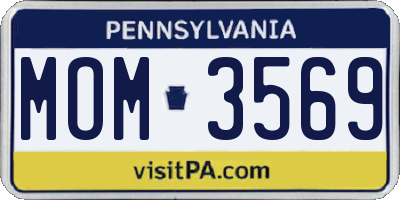 PA license plate MOM3569