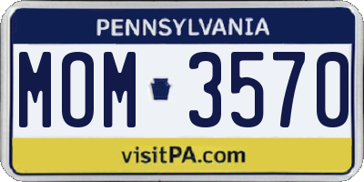 PA license plate MOM3570