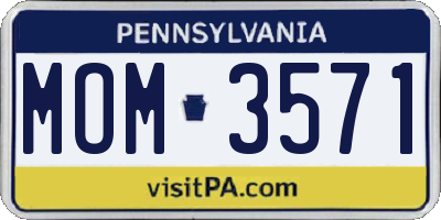 PA license plate MOM3571